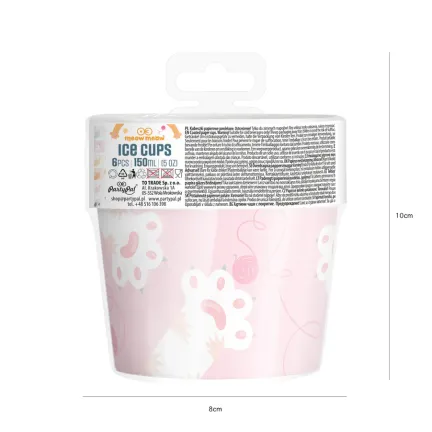 Kubek do lodów Kotki 6szt. zestaw