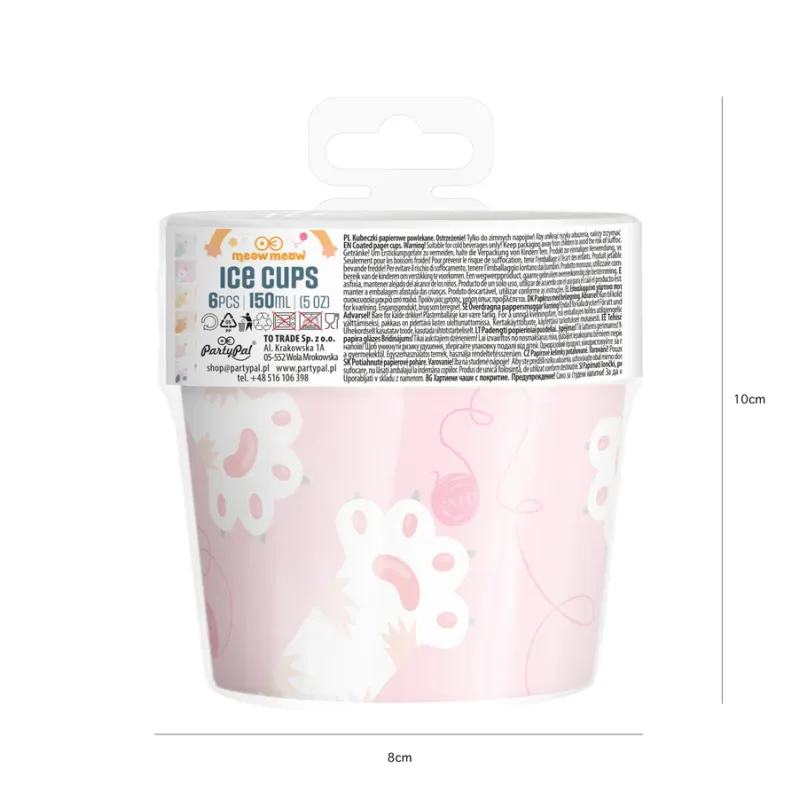 Kubek do lodów Kotki 6szt. zestaw
