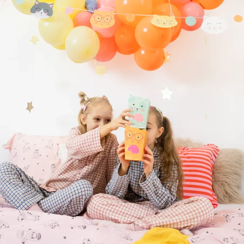 Pudełko na popcorn Kotki 8,5x15cm 6szt. zestaw Pudełko na popcorn Kotki 8,5x15cm 6szt. zestaw