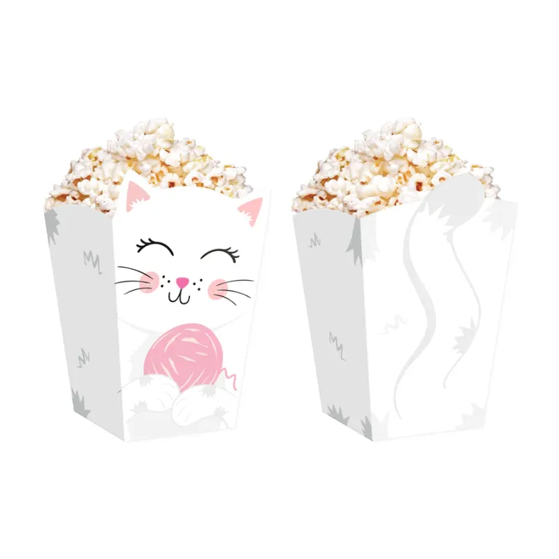 Pudełko na popcorn Kotki 8,5x15cm 6szt. zestaw Pudełko na popcorn Kotki 8,5x15cm 6szt. zestaw