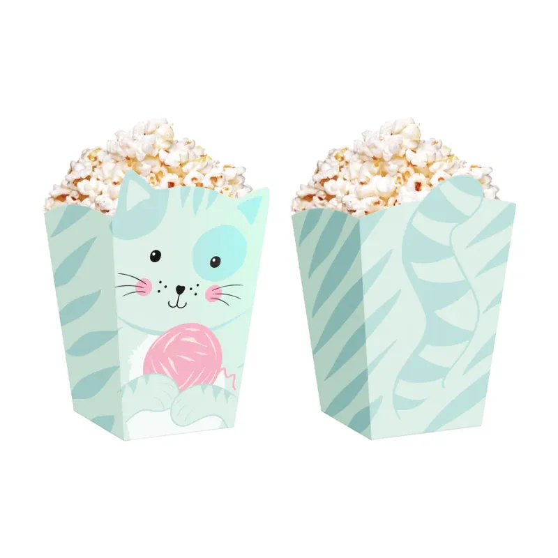 Pudełko na popcorn Kotki 8,5x15cm 6szt. zestaw Pudełko na popcorn Kotki 8,5x15cm 6szt. zestaw