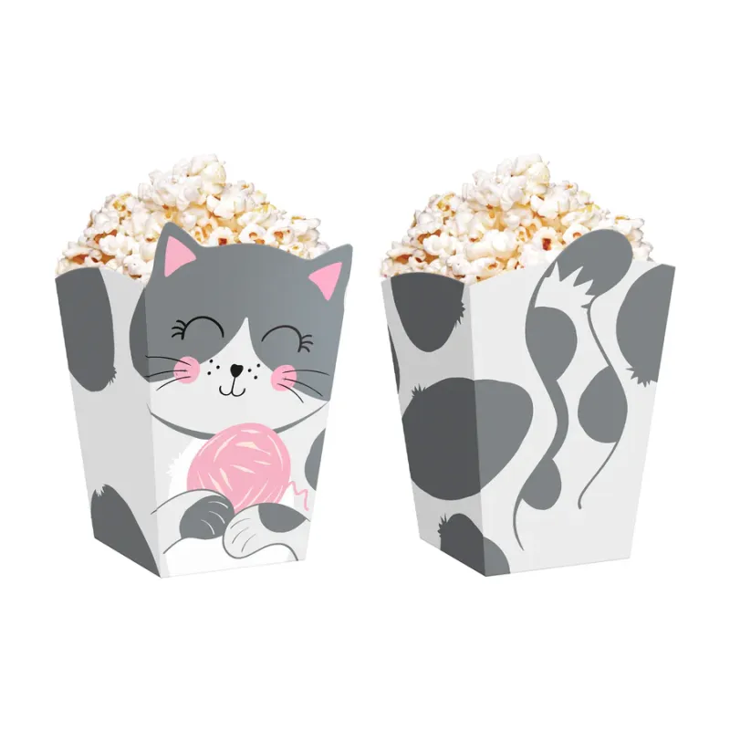Pudełko na popcorn Kotki 8,5x15cm 6szt. zestaw Pudełko na popcorn Kotki 8,5x15cm 6szt. zestaw