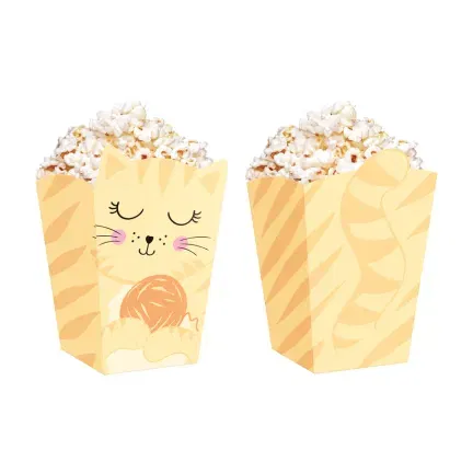 Pudełko na popcorn Kotki 8,5x15cm 6szt. zestaw Pudełko na popcorn Kotki 8,5x15cm 6szt. zestaw