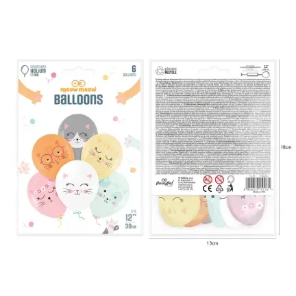 Balony Kotki 12cali 6szt. zestaw Balony Kotki 12cali 6szt. zestaw