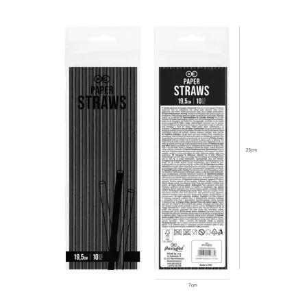 Słomki papierowe czarne 10szt. Słomki papierowe czarne 10szt.