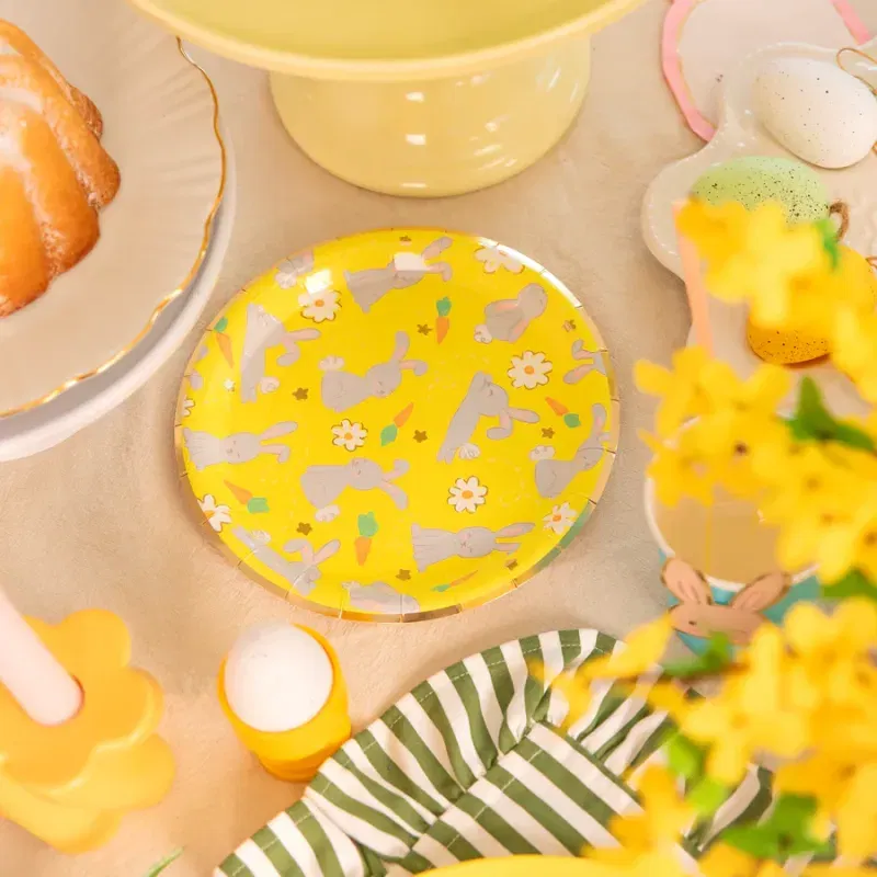 Talerzyk papierowy Wielkanoc Zajączki 7 cali 6 szt. zestaw Talerzyk papierowy Wielkanoc Zajączki 7 cali 6 szt. zestaw