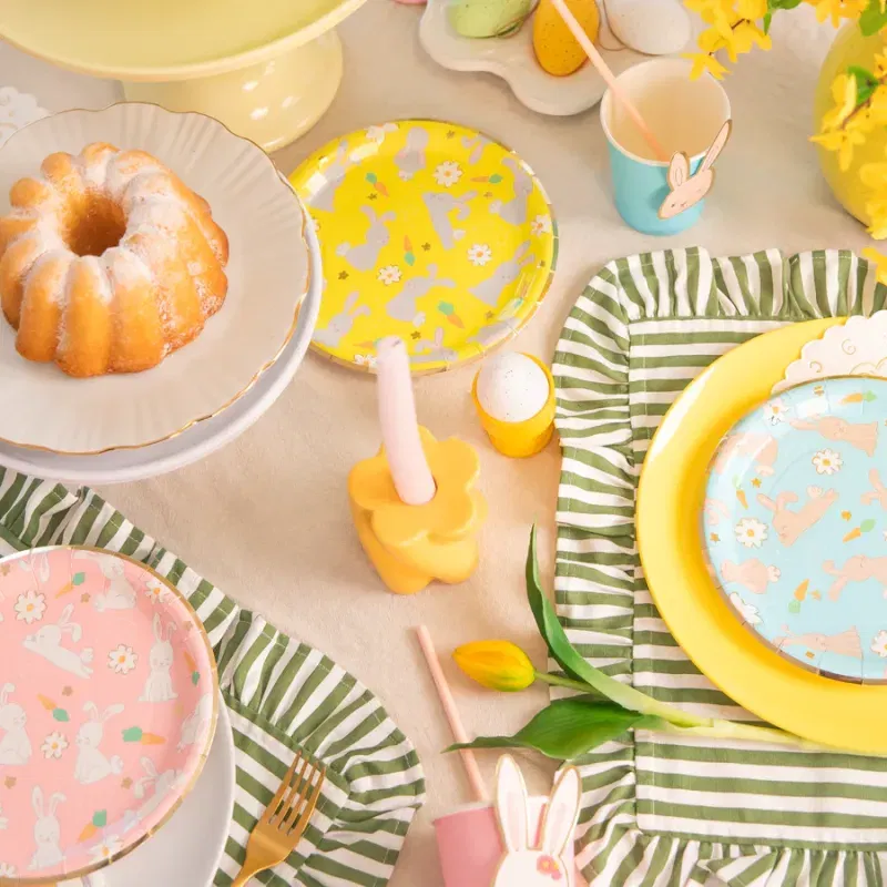 Talerzyk papierowy Wielkanoc Zajączki 7 cali 6 szt. zestaw Talerzyk papierowy Wielkanoc Zajączki 7 cali 6 szt. zestaw