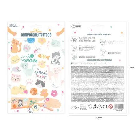 Tatuaże zmywalne Kotki 23szt. zestaw Tatuaże zmywalne Kotki 23szt. zestaw