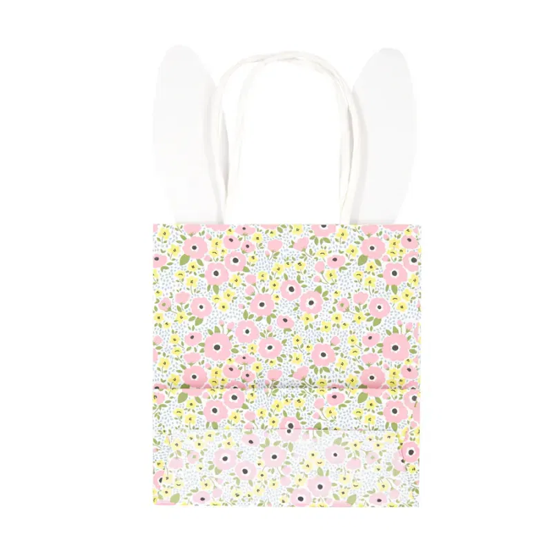 Torebki na prezenty w kształcie Zajączka z kwiatami małe 1 szt.