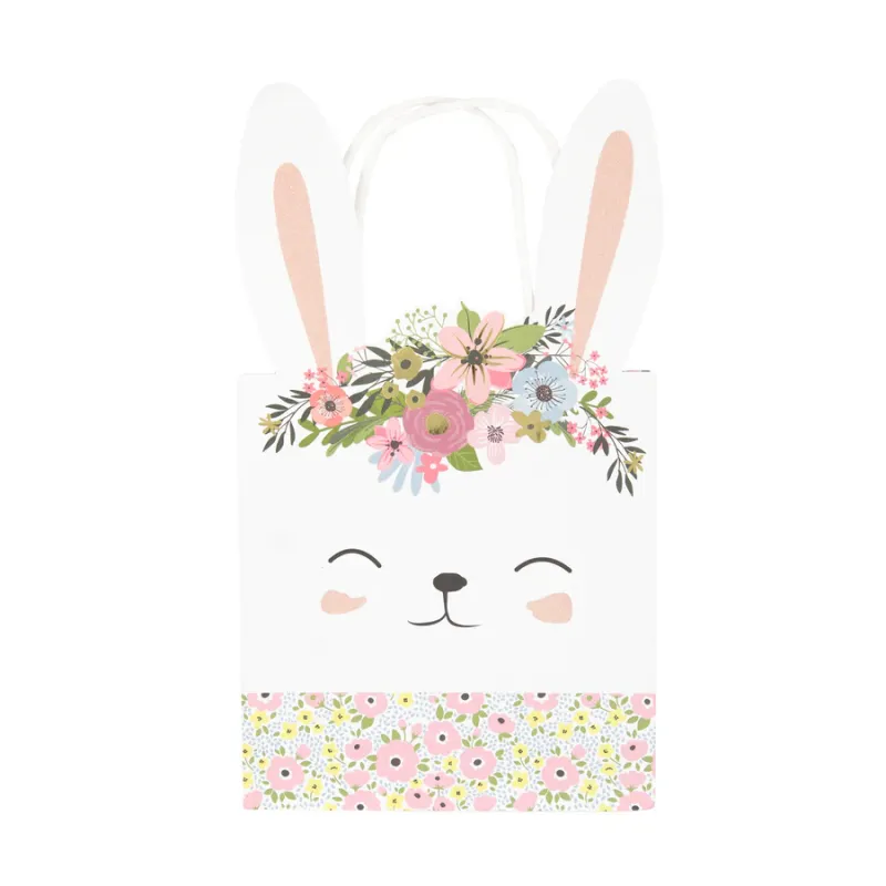 Torebki na prezenty w kształcie Zajączka z kwiatami małe 1 szt.