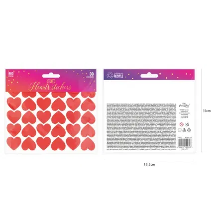 Naklejki Serce czerwone 30szt.