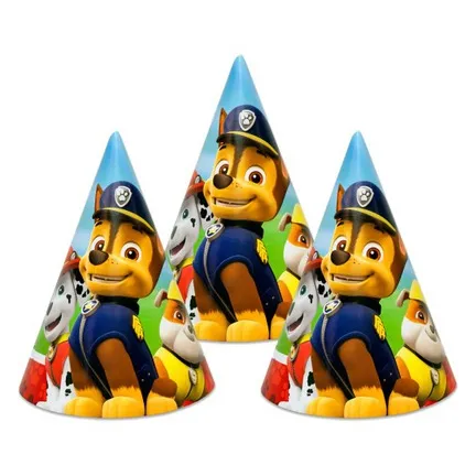 Czapeczki urodzinowe PSI PATROL - 6 szt.