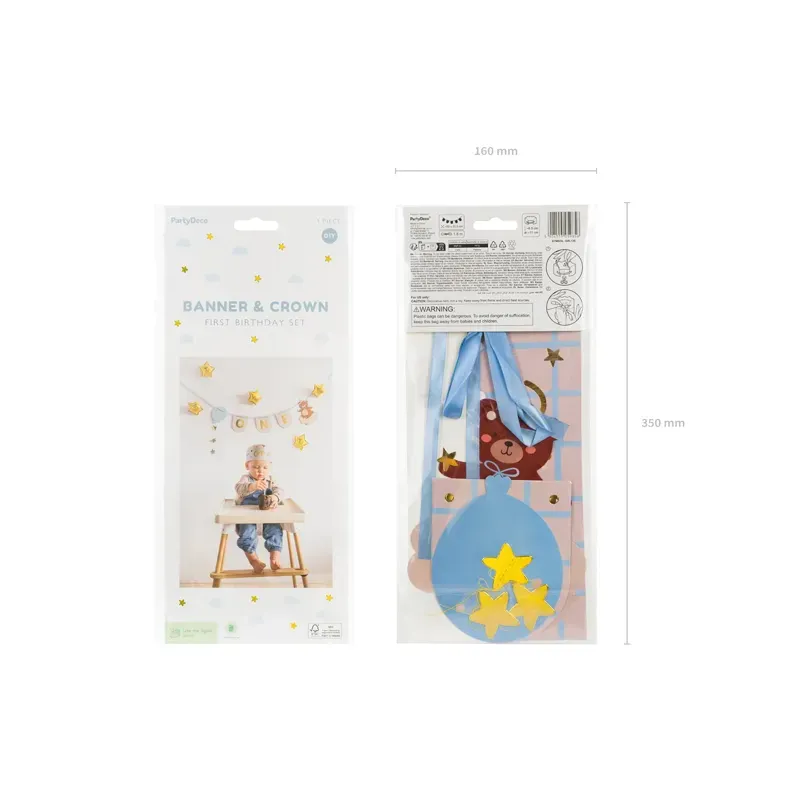 Baner na krzesło i korona Miś, 50x20.5 cm