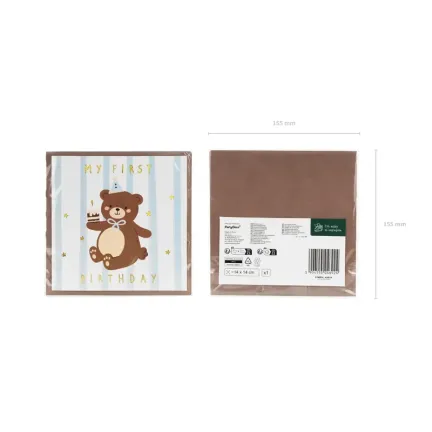 Kartka urodzinowa Miś 14x14 cm Kartka urodzinowa Miś 14x14 cm