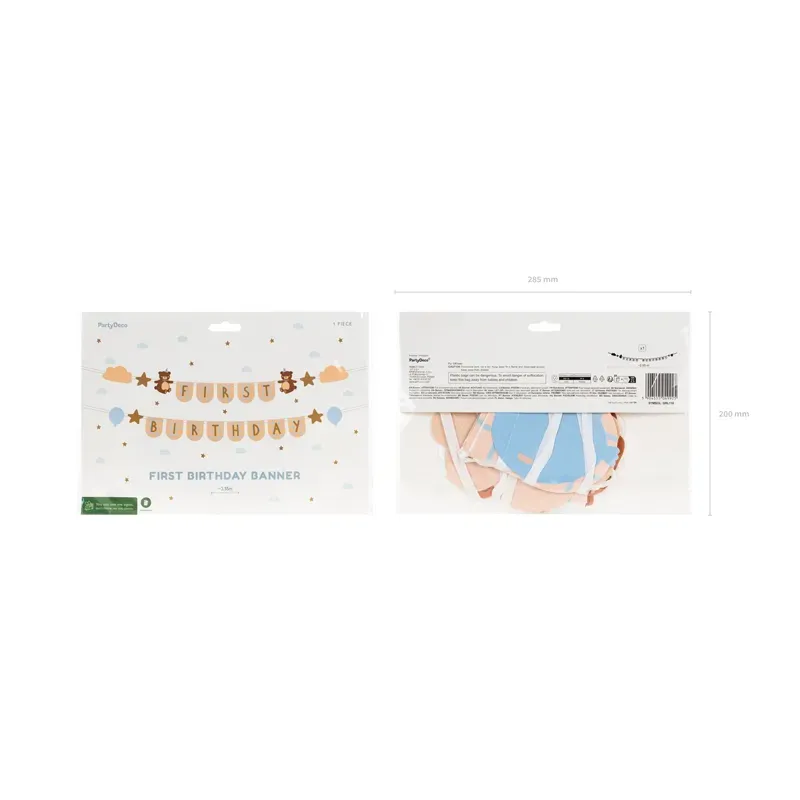 Baner First Birthday z misiami, 2,55 m Baner First Birthday z misiami, 2,55 m