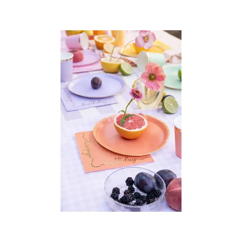 Talerzyki papierowe pastelowe kolory 21 cm 6szt Talerzyki papierowe pastelowe kolory 21 cm 6szt