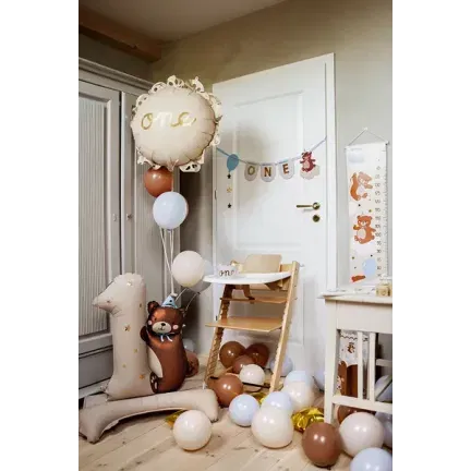 Balon foliowy kremowy ONE z falbanką 51,5x51,5 cm Balon foliowy kremowy ONE z falbanką 51,5x51,5 cm