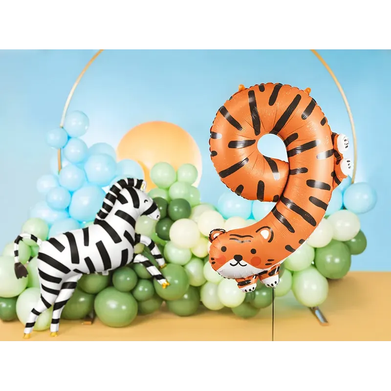 Balon foliowy Cyfra 9 - Tygrys, 64x87 cm Balon foliowy Cyfra 9 - Tygrys, 64x87 cm