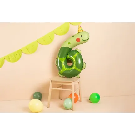 Balon foliowy Cyfra 6 - Żółw, 75x96 cm