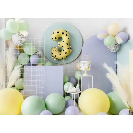 Balon foliowy Cyfra 3 - Gepard, 68x98 cm