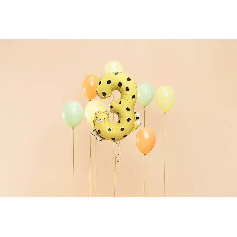 Balon foliowy Cyfra 3 - Gepard, 68x98 cm