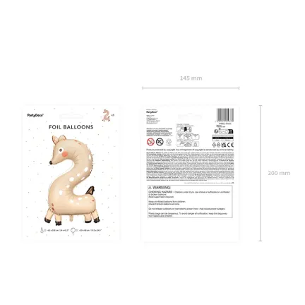 Balon foliowy Cyfra 2 - Sarenka, 65x102 cm