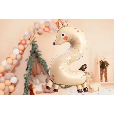 Balon foliowy Cyfra 2 - Sarenka, 65x102 cm