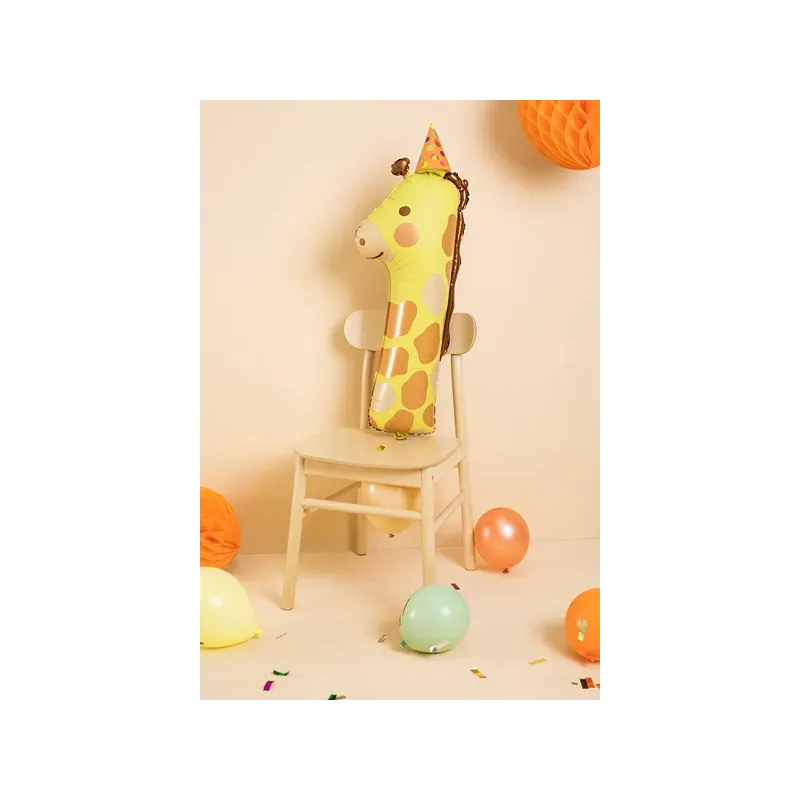 Balon foliowy Cyfra 1 - Żyrafa, 42x90 cm