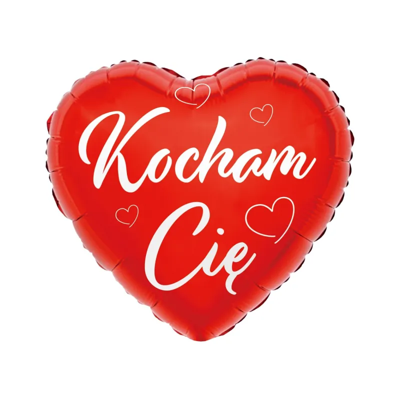 Balon foliowy "Kocham Cię", czerwone serce, 18"