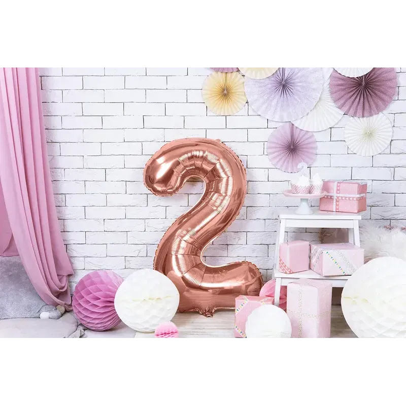 Balon Foliowy Rose Gold "2" 1m Balon Foliowy Rose Gold "2" 1m