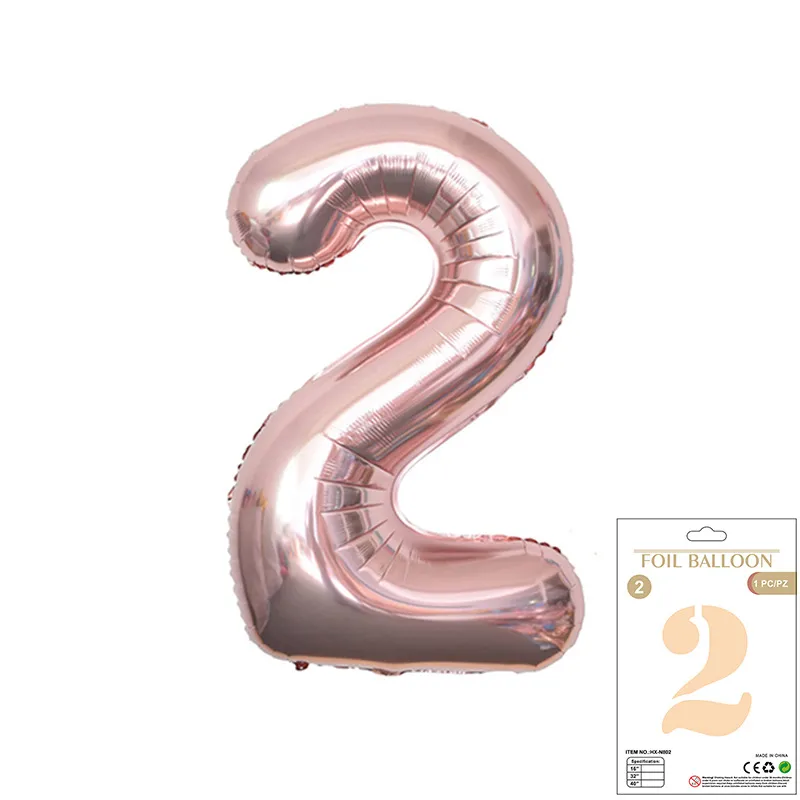Balon Foliowy Rose Gold "2" 1m Balon Foliowy Rose Gold "2" 1m