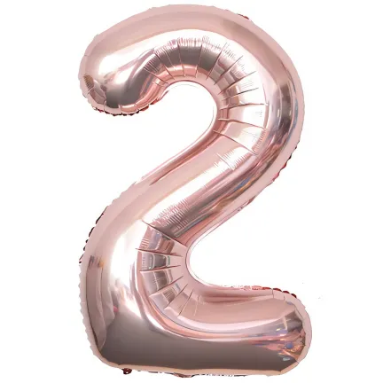 Balon Foliowy Rose Gold "2" 1m