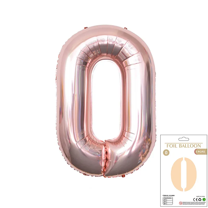 Balon Foliowy Rose Gold "0" 1m