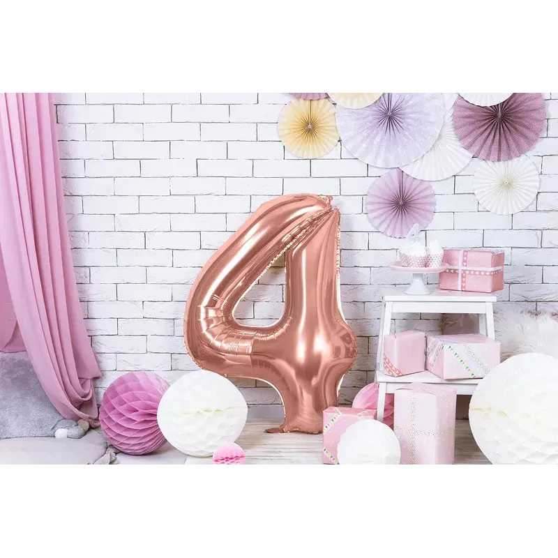 Balon Foliowy Rose Gold "4" 1m Balon Foliowy Rose Gold "4" 1m
