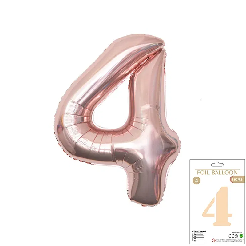 Balon Foliowy Rose Gold "4" 1m Balon Foliowy Rose Gold "4" 1m