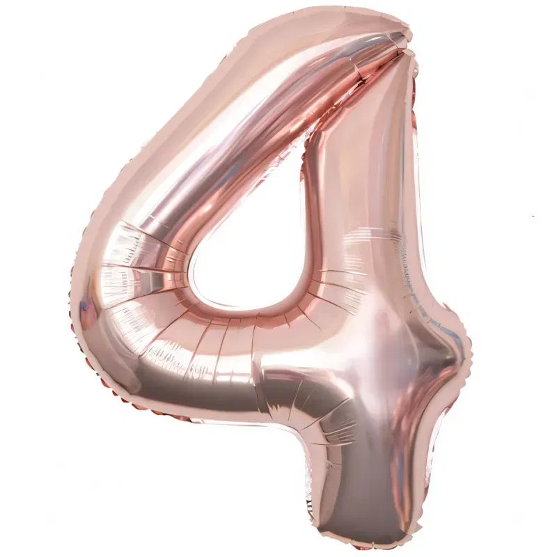 Balon Foliowy Rose Gold "4" 1m