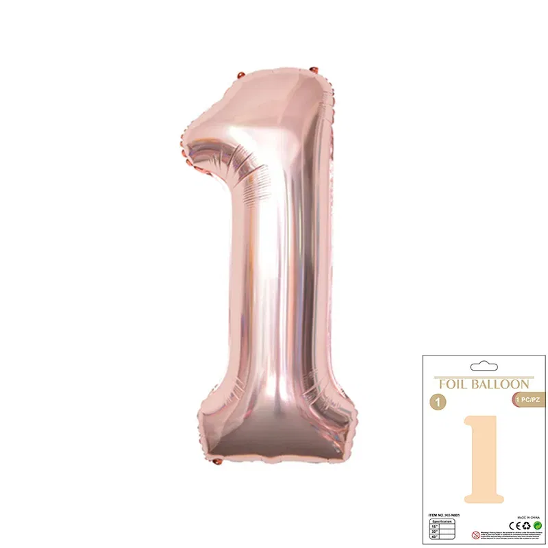 Balon Foliowy Rose Gold "1" 1m