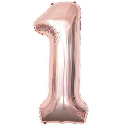 Balon Foliowy Rose Gold "1" 1m
