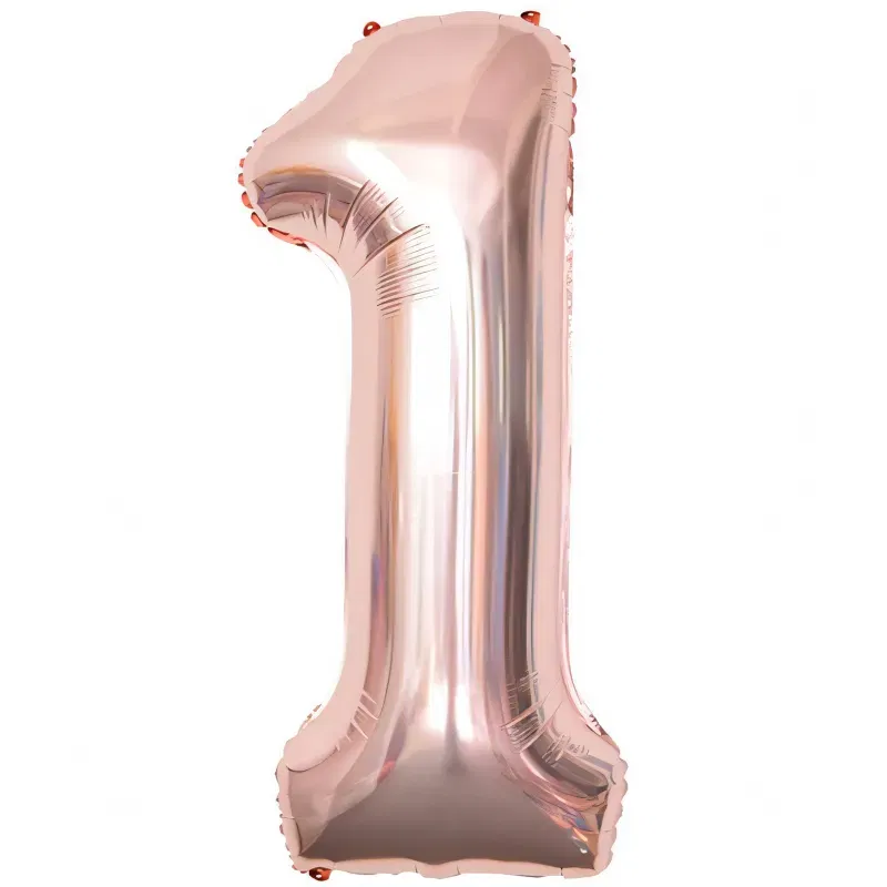 Balon Foliowy Rose Gold "1" 1m
