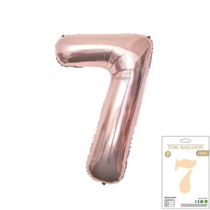 Balon Foliowy Rose Gold "7" 1m Balon Foliowy Rose Gold "7" 1m
