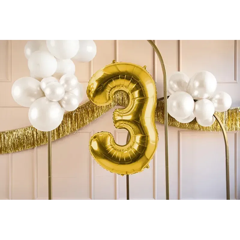 Balon Foliowy Złoty "3" 1m