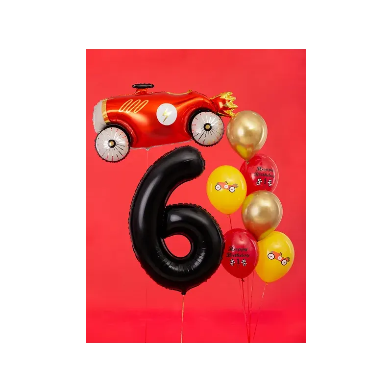 Balon Foliowy Czarny "6" 1m