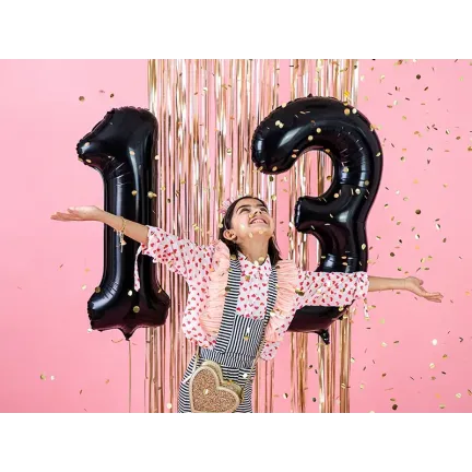 Balon Foliowy Czarny "3" 1m Balon Foliowy Czarny "3" 1m