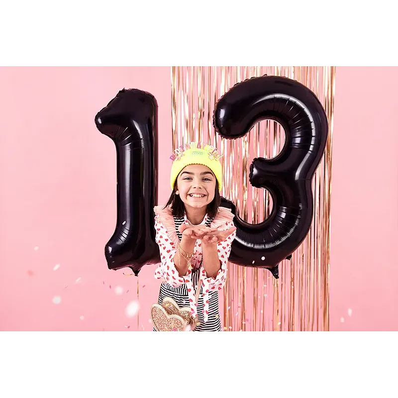 Balon Foliowy Czarny "3" 1m Balon Foliowy Czarny "3" 1m