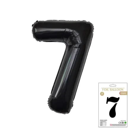 Balon Foliowy Czarny "7" 1m Balon Foliowy Czarny "7" 1m