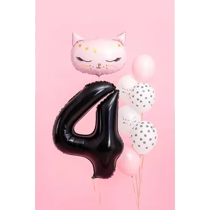 Balon Foliowy Czarny "4" 1m Balon Foliowy Czarny "4" 1m