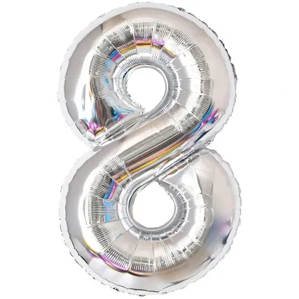 Balon Foliowy Srebrny "8" 1m