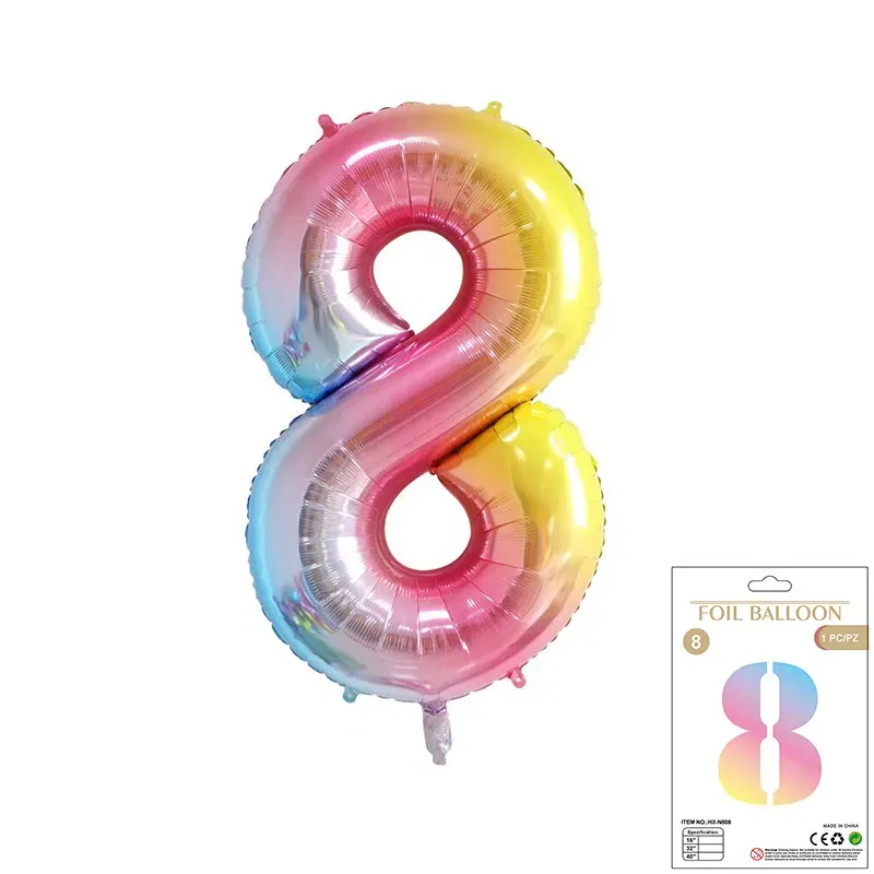 Balon Foliowy Tęczowy "8" 1m Balon Foliowy Tęczowy "8" 1m