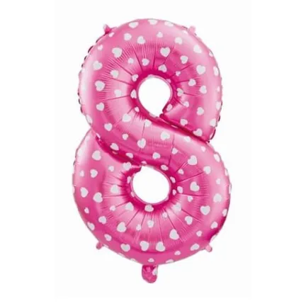 Balon różowy ,,8" 32"