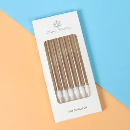 Świeczki dekoracja na TORT szampańskie długie 11 cm 6 szt